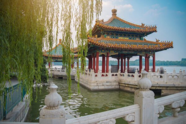 Beihai Park is an imperial garden to the north-west of the Forbidden City in Beijing.