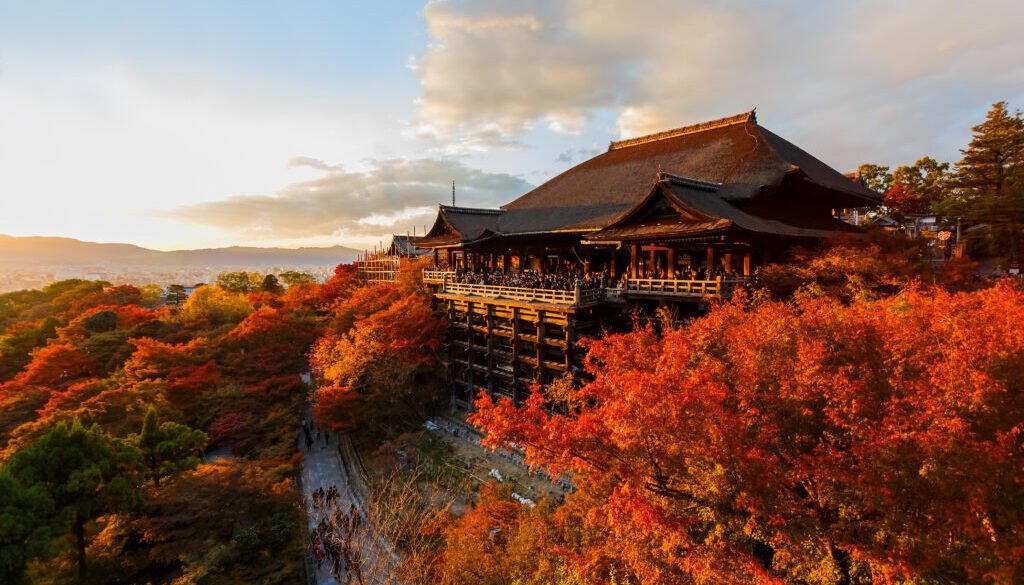 Kyoto, Japan - November 19 2013: Kiyomizu-dera founded in Heian