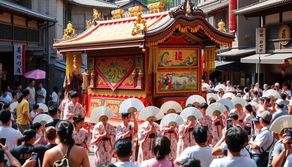 Gion Matsuri festival procession in Kyoto during summer