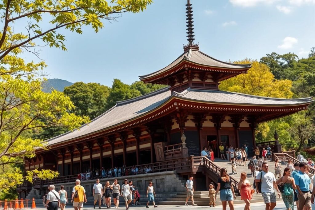 Kiyomizu-dera Temple in Kyoto during summer with visitors