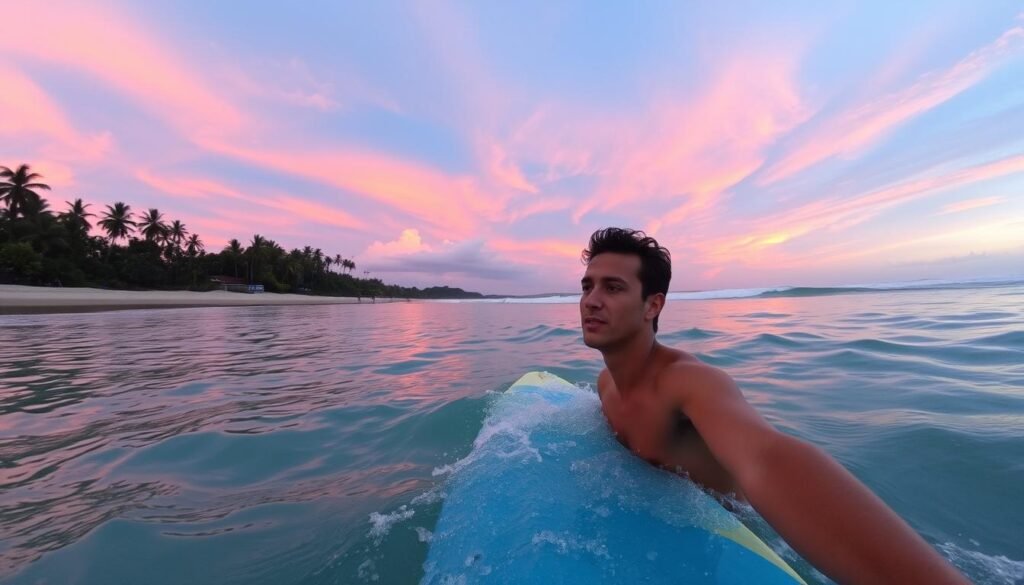 Solo traveler surfing in Costa Rica Solo traveler surfing in Costa Rica