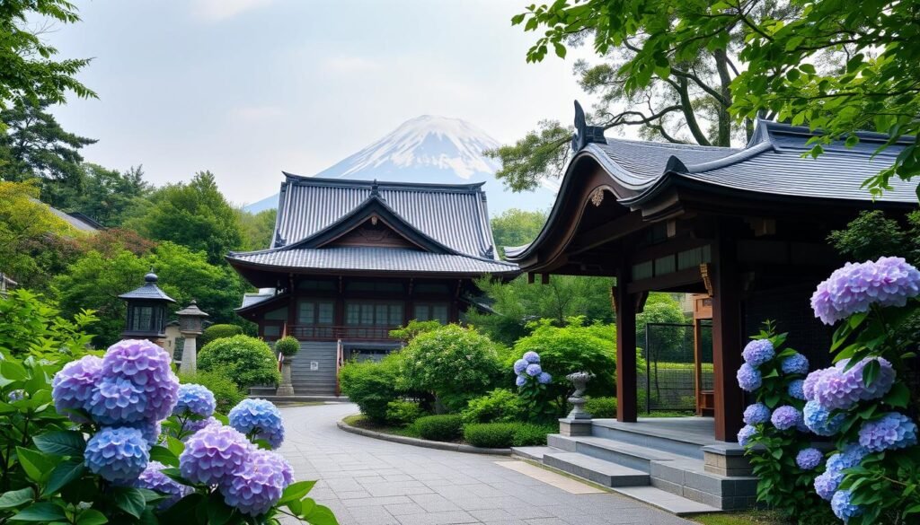 Traditional Japanese temple with summer greenery - one of the best summer solo travel destinations Traditional Japanese temple with summer greenery - one of the best summer solo travel destinations