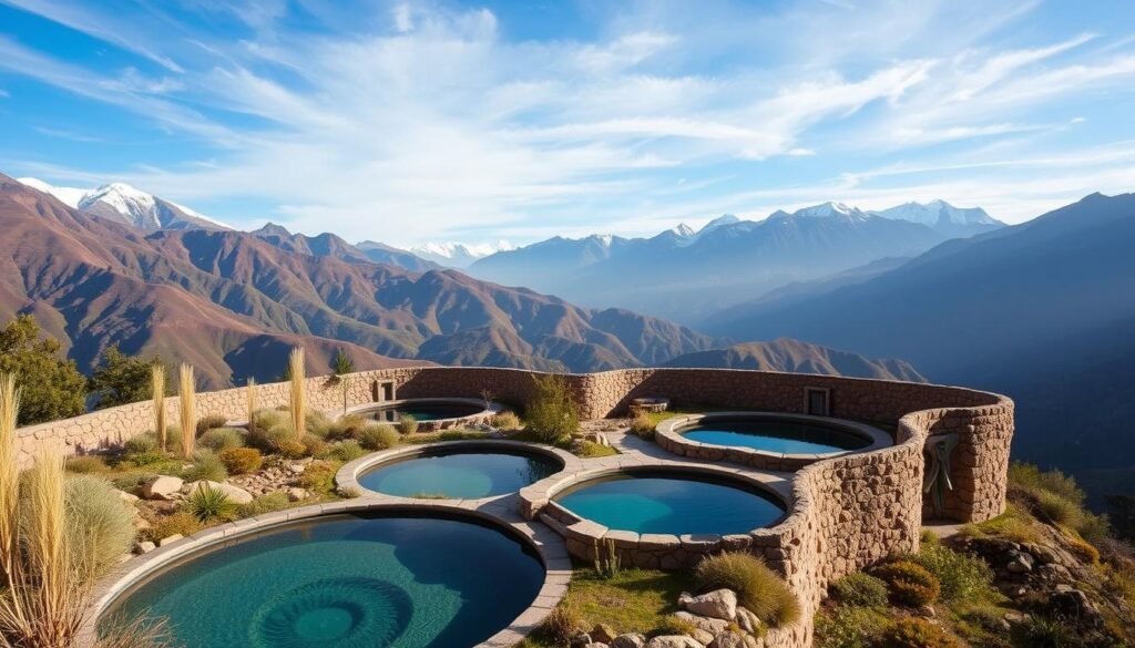 Andes Mountains eco-spa retreat with panoramic views and natural thermal pools