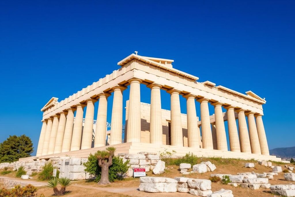 The Acropolis of Athens with the Parthenon standing majestically on the hill - a must-see on any 1 week in Greece itinerary The Acropolis of Athens with the Parthenon standing majestically on the hill - a must-see on any 1 week in Greece itinerary