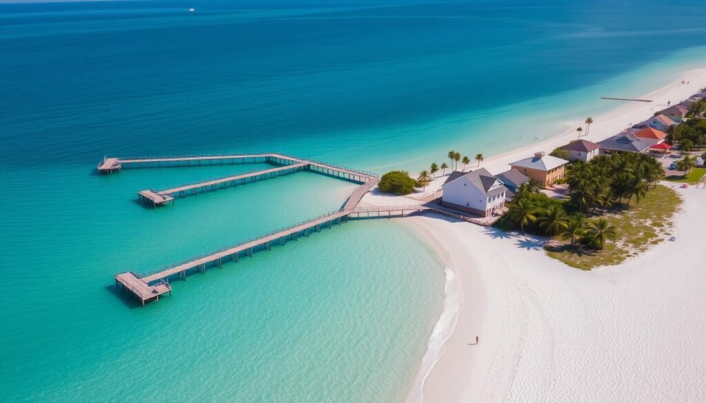 Anna Maria Island's pastel-colored beach houses and uncrowded shoreline, a dreamy beach town not overcrowded