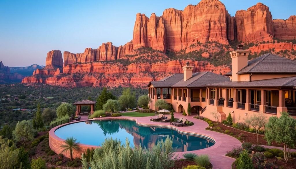 Enchantment Resort in Sedona surrounded by red rocks