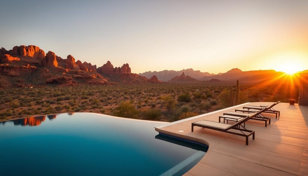Luxury resort in Arizona with mountain views and pool
