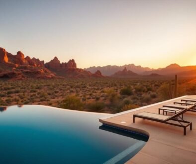 Luxury resort in Arizona with mountain views and pool