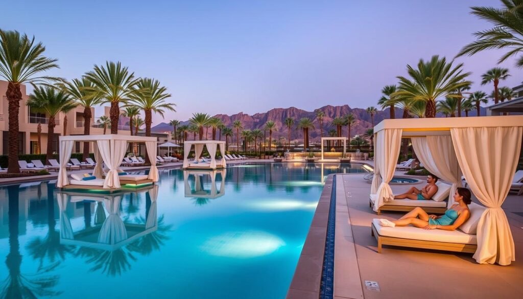 Luxury resort pool in Phoenix for final day of 5-day luxury Arizona itinerary