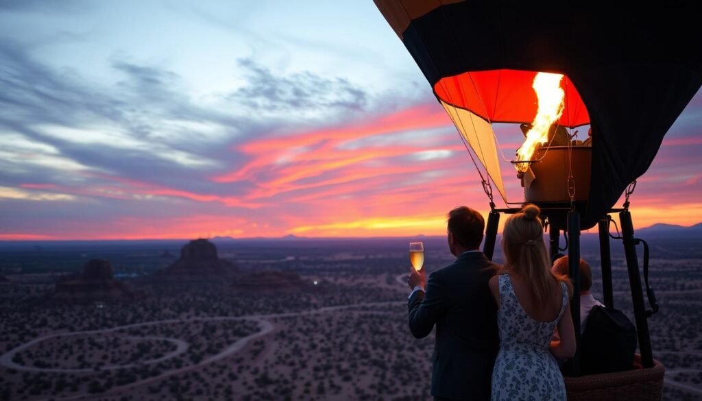 Private hot air balloon experience over Arizona desert