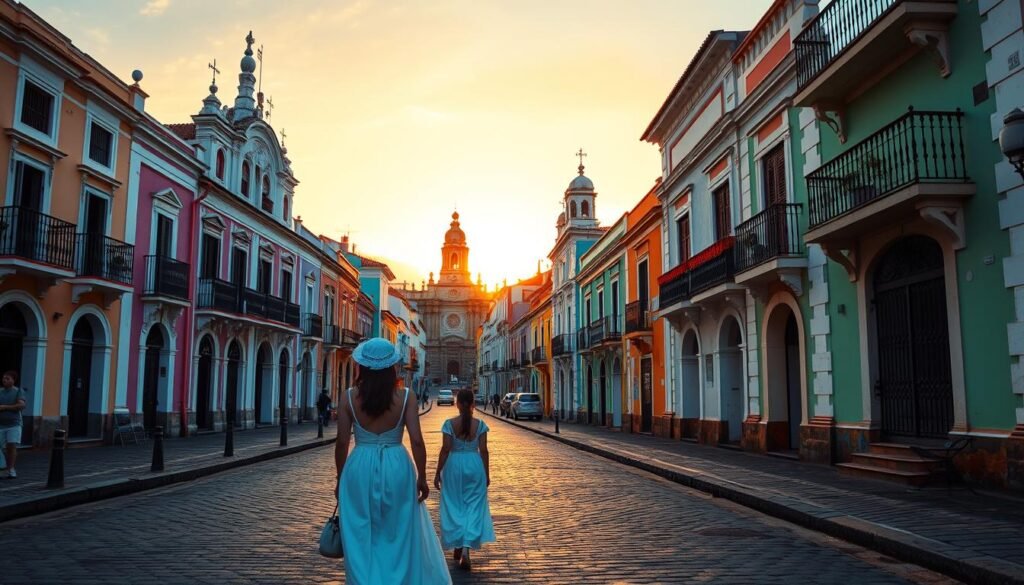 Colorful historic buildings in Salvador's Pelourinho district at sunset - Luxe 10-Day Brazil Itinerary