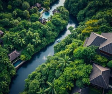 COMO Shambhala Estate luxury wellness retreat in Bali surrounded by lush jungle and sacred rivers