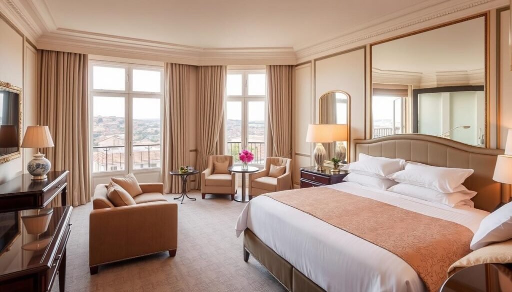 Luxury suite at Four Seasons Hotel Ritz Lisbon with city view