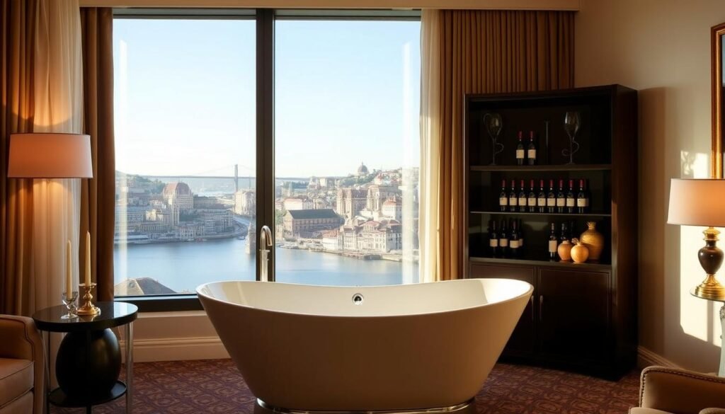 Luxury suite at The Yeatman hotel in Porto with panoramic river view
