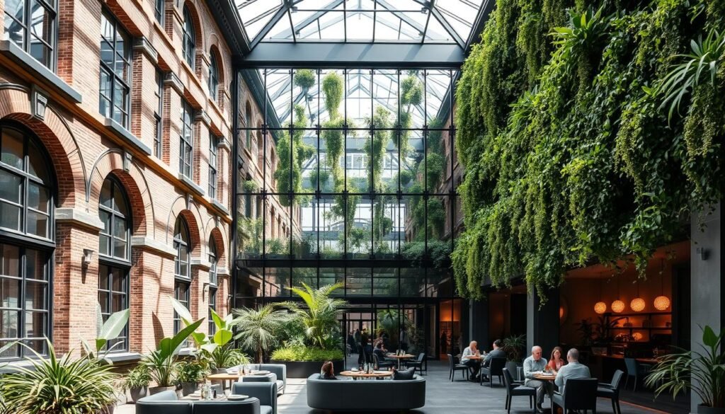 Conservatorium Hotel glass atrium with historic facade, considered one of the Most Instagrammable Luxury Hotels in Europe