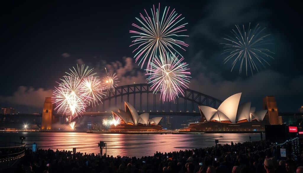 Fireworks display over Sydney Harbour Bridge and Opera House, one of the best New Year's vacation destinations