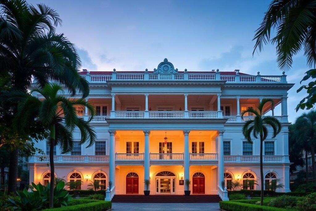 Raffles Singapore's colonial architecture with modern luxury amenities