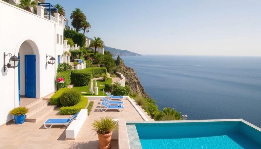 Villa TreVille in Positano with its stunning terraced gardens and sea views