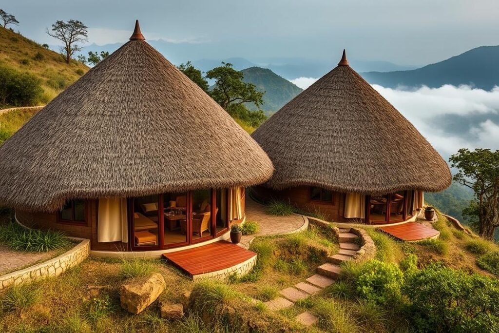 Wilderness Safaris Bisate Lodge's eco-luxury pods in Rwanda