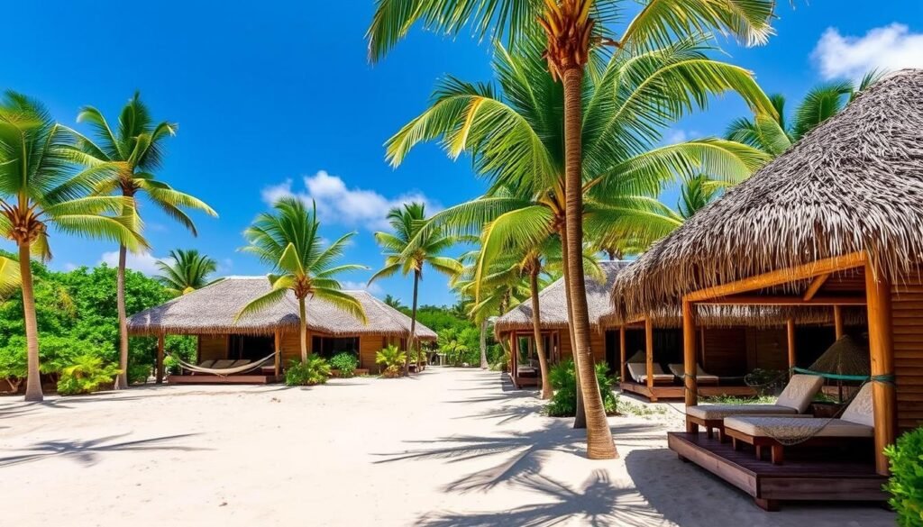 Natura Cabana in Dominican Republic showing beachfront cabanas