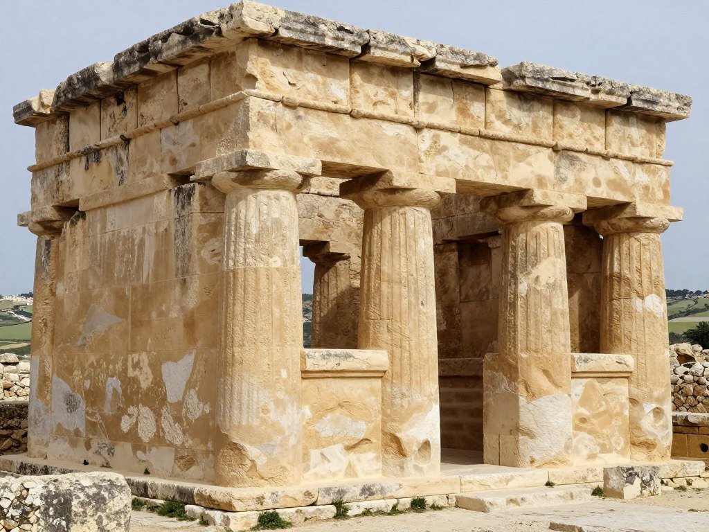 Ġgantija Temples in Gozo showing megalithic stone structures older than the pyramids