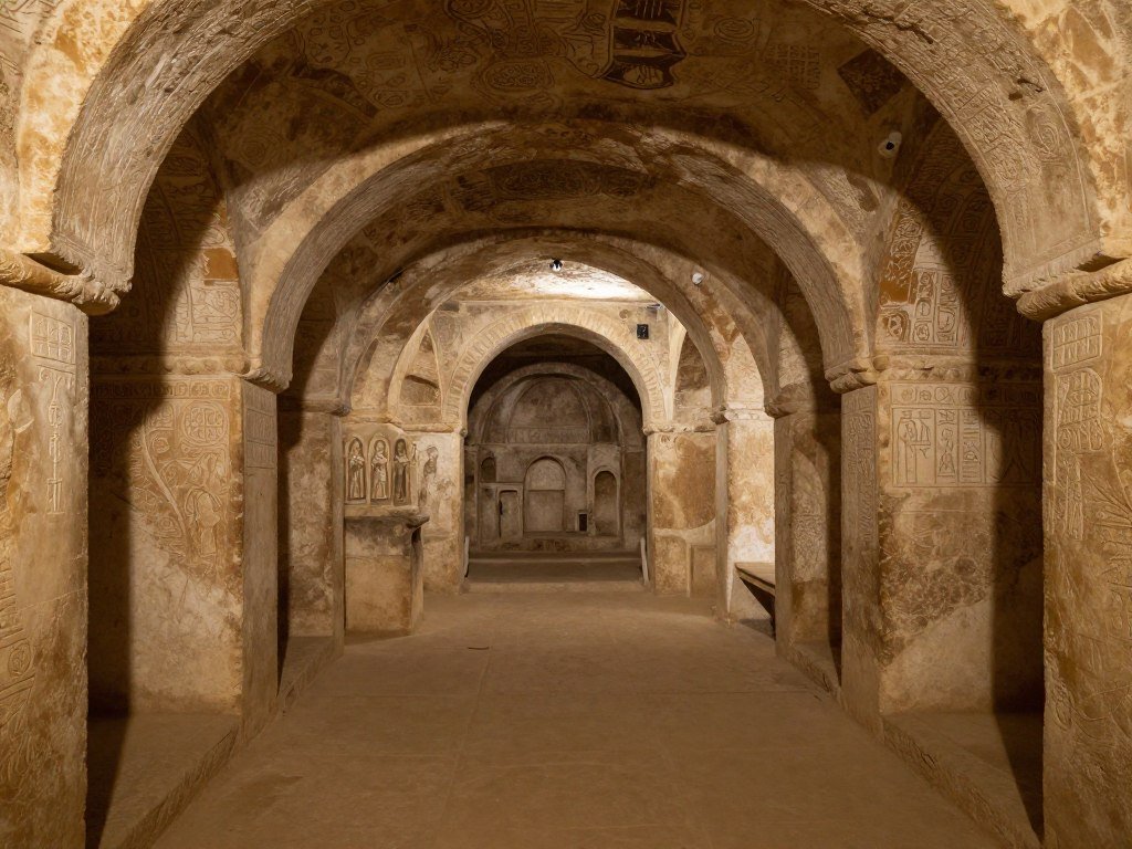 St. Paul's Catacombs in Rabat showing ancient underground burial chambers